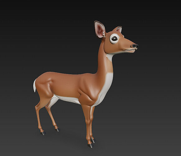 Deer Realistic 3D Model Basic - Low Poly Realistic Low-poly 3D model
