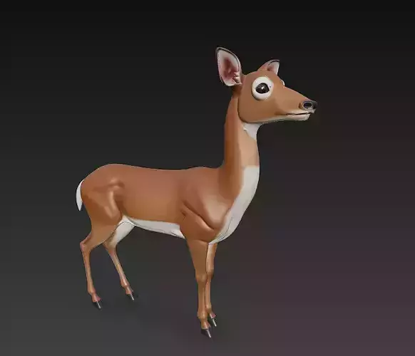 Deer Realistic 3D Model Basic - Low Poly Realistic Low-poly 3D model