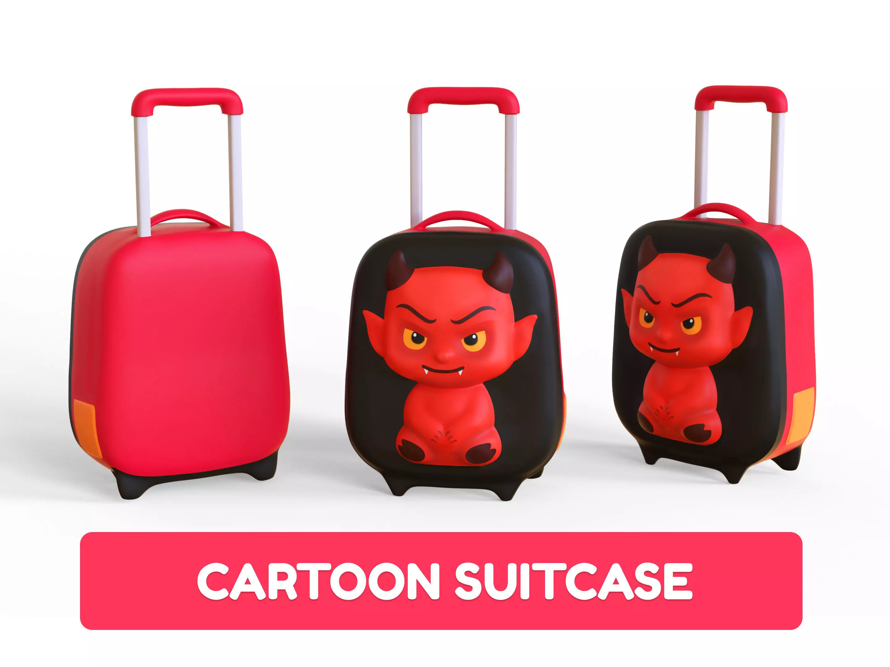 Low Poly - Suitcase Devil Low-poly 3D model_0