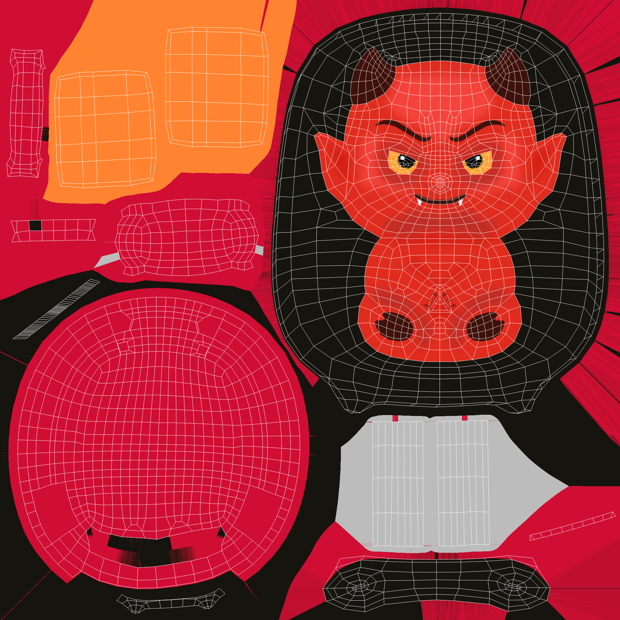 Low Poly - Suitcase Devil Low-poly 3D model_11