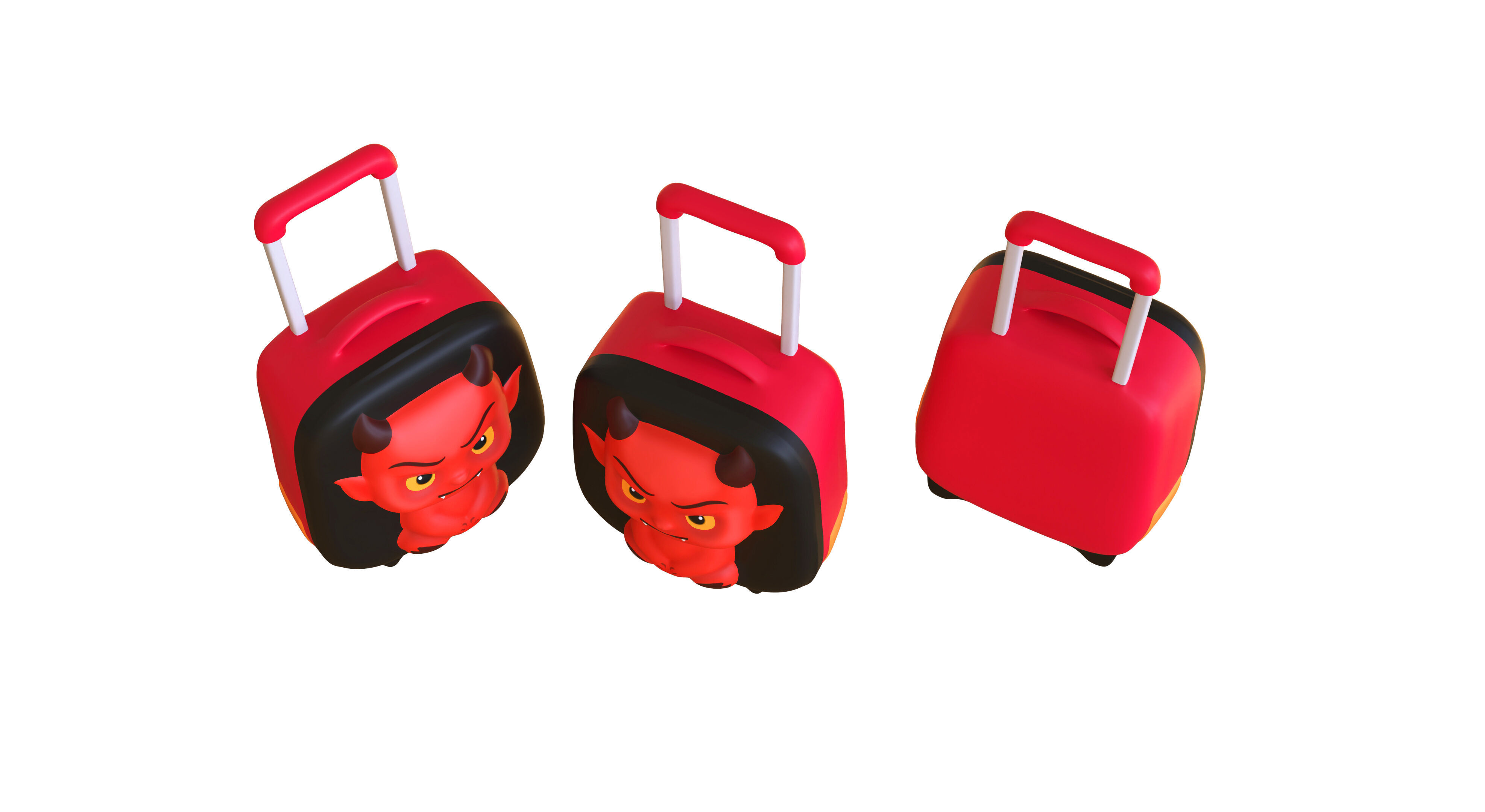 Low Poly - Suitcase Devil Low-poly 3D model_3