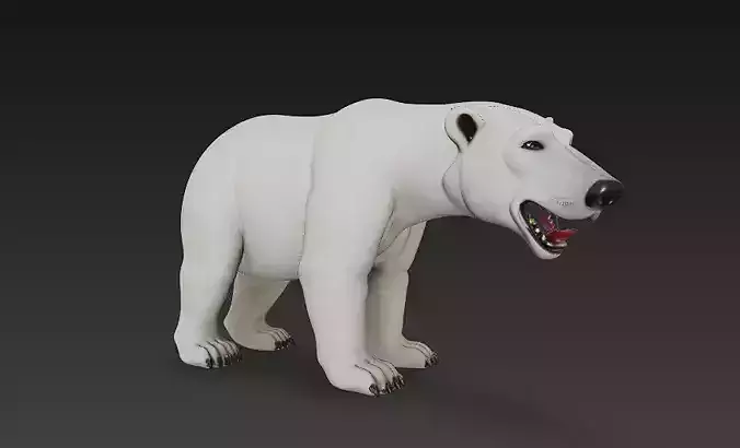 Polar Bear 3D Model Basic - Low Poly Simple
