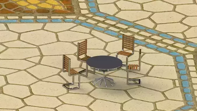 Table and Chair Free 3D model