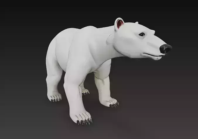 Polar Bear 3D Model Basic - Low Poly Simple