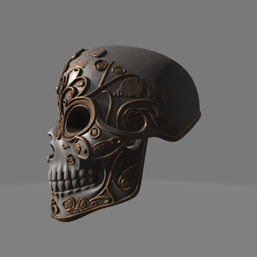 Venetian Skull Mask Ornate 3D Printable Design 3D print model_4