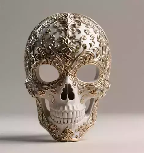 Venetian Skull Mask  Ornate 3D Printable Design 3D print model