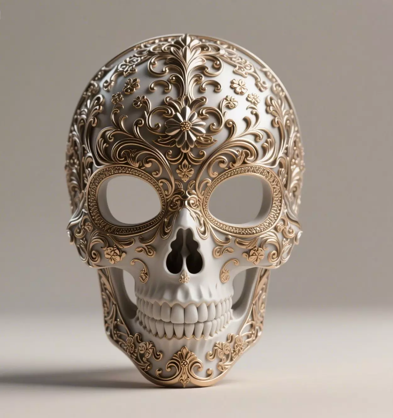 Venetian Skull Mask Ornate 3D Printable Design 3D print model_0