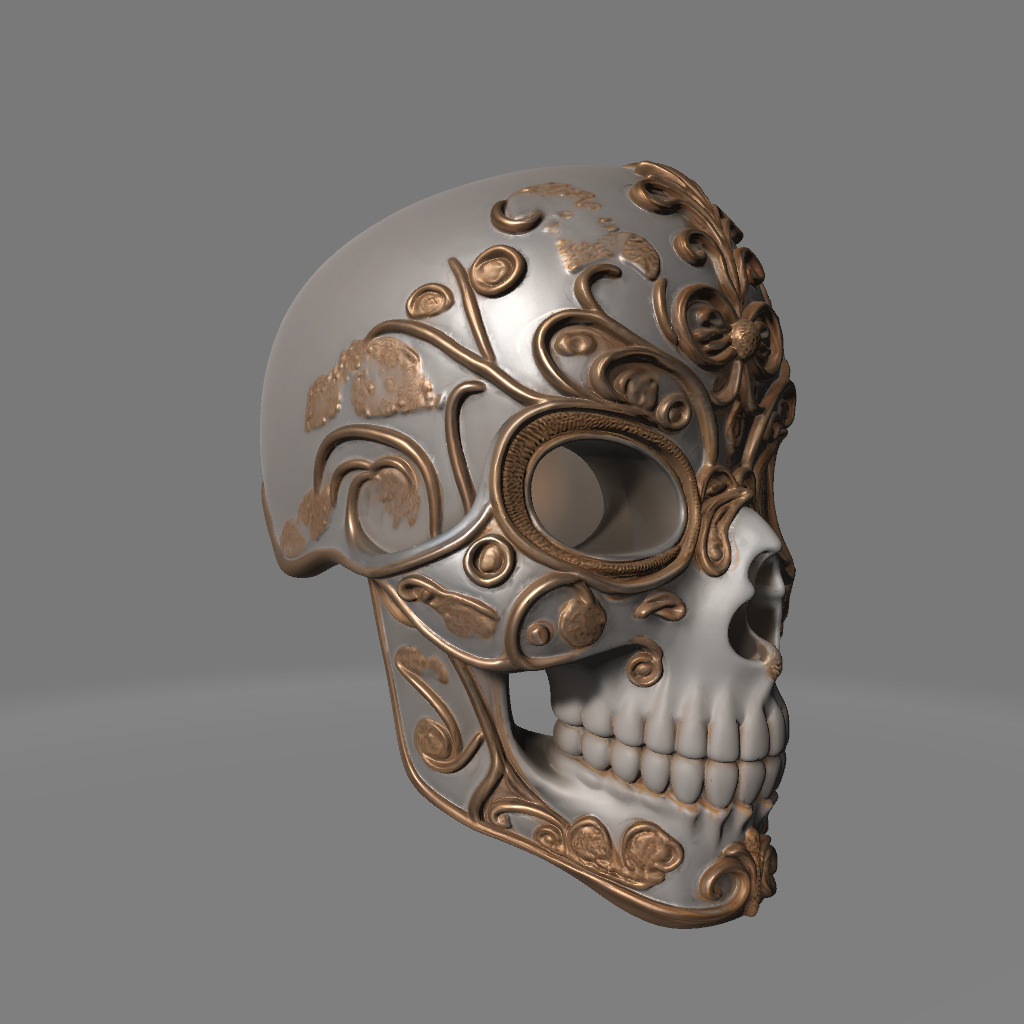 Venetian Skull Mask Ornate 3D Printable Design 3D print model_2