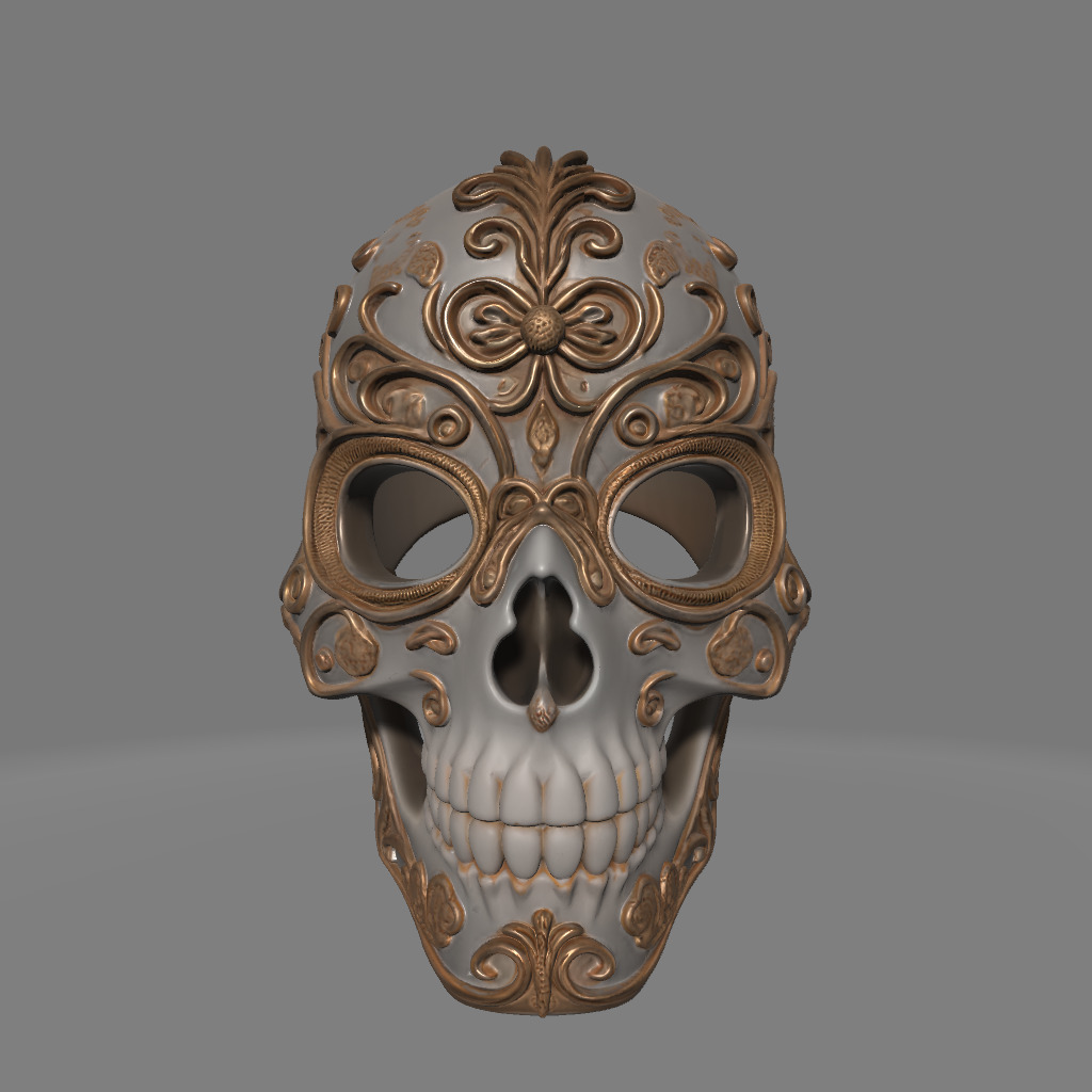 Venetian Skull Mask Ornate 3D Printable Design 3D print model_3