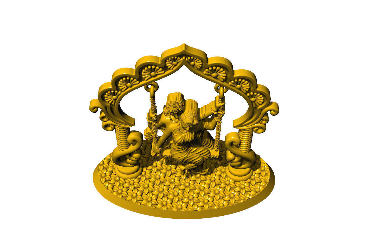 Radha krishna with fream 3D print model_5