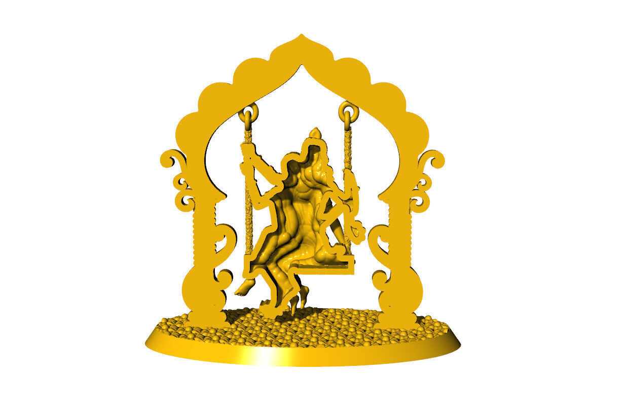 Radha krishna with fream 3D print model_4