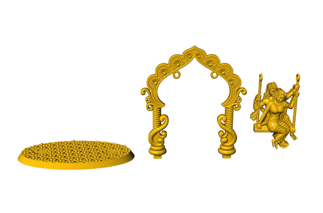 Radha krishna with fream 3D print model_6