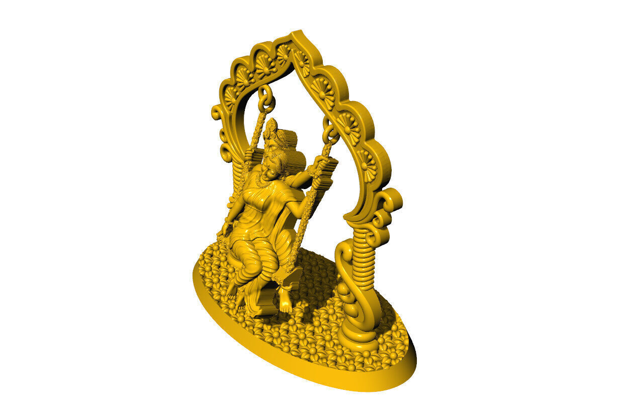 Radha krishna with fream 3D print model_2