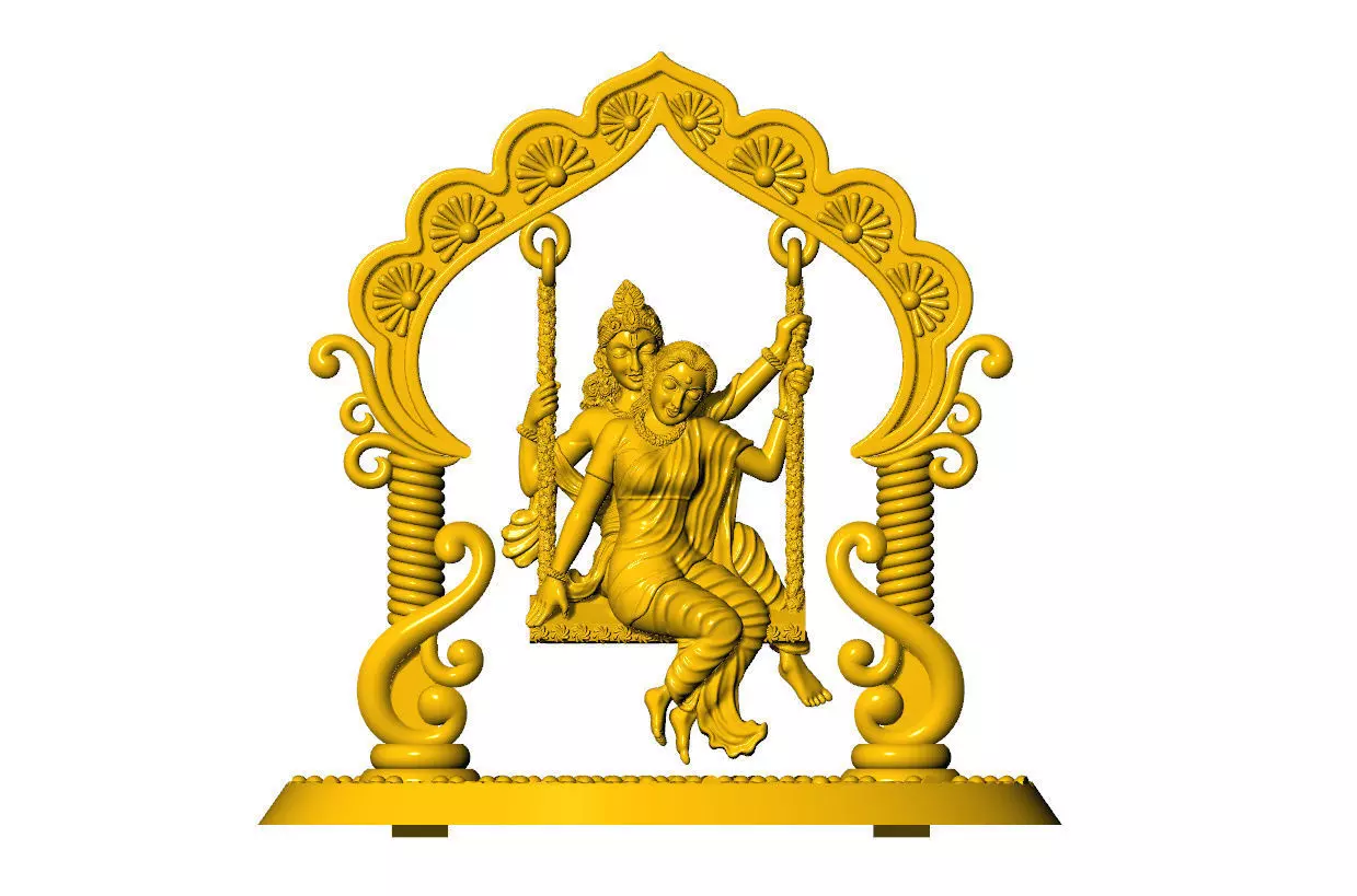 Radha krishna with fream 3D print model_0