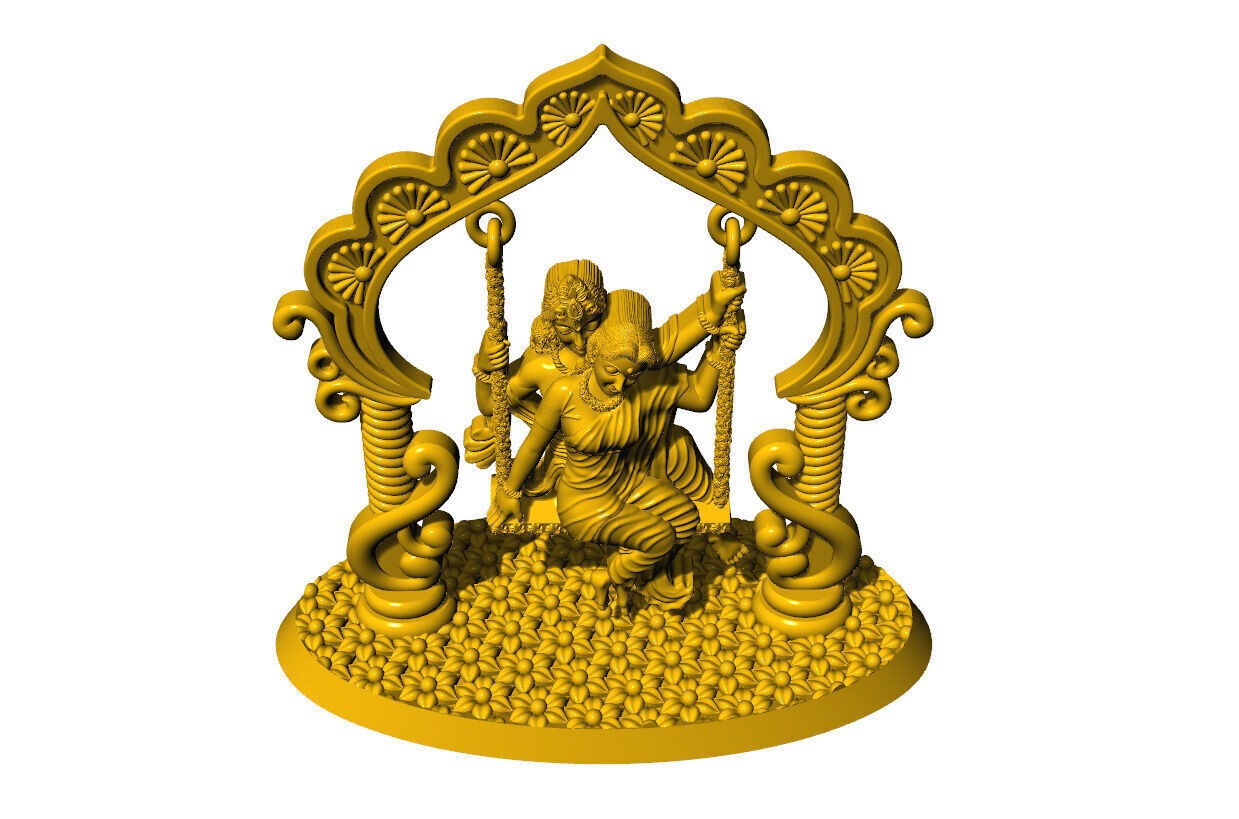 Radha krishna with fream 3D print model_3