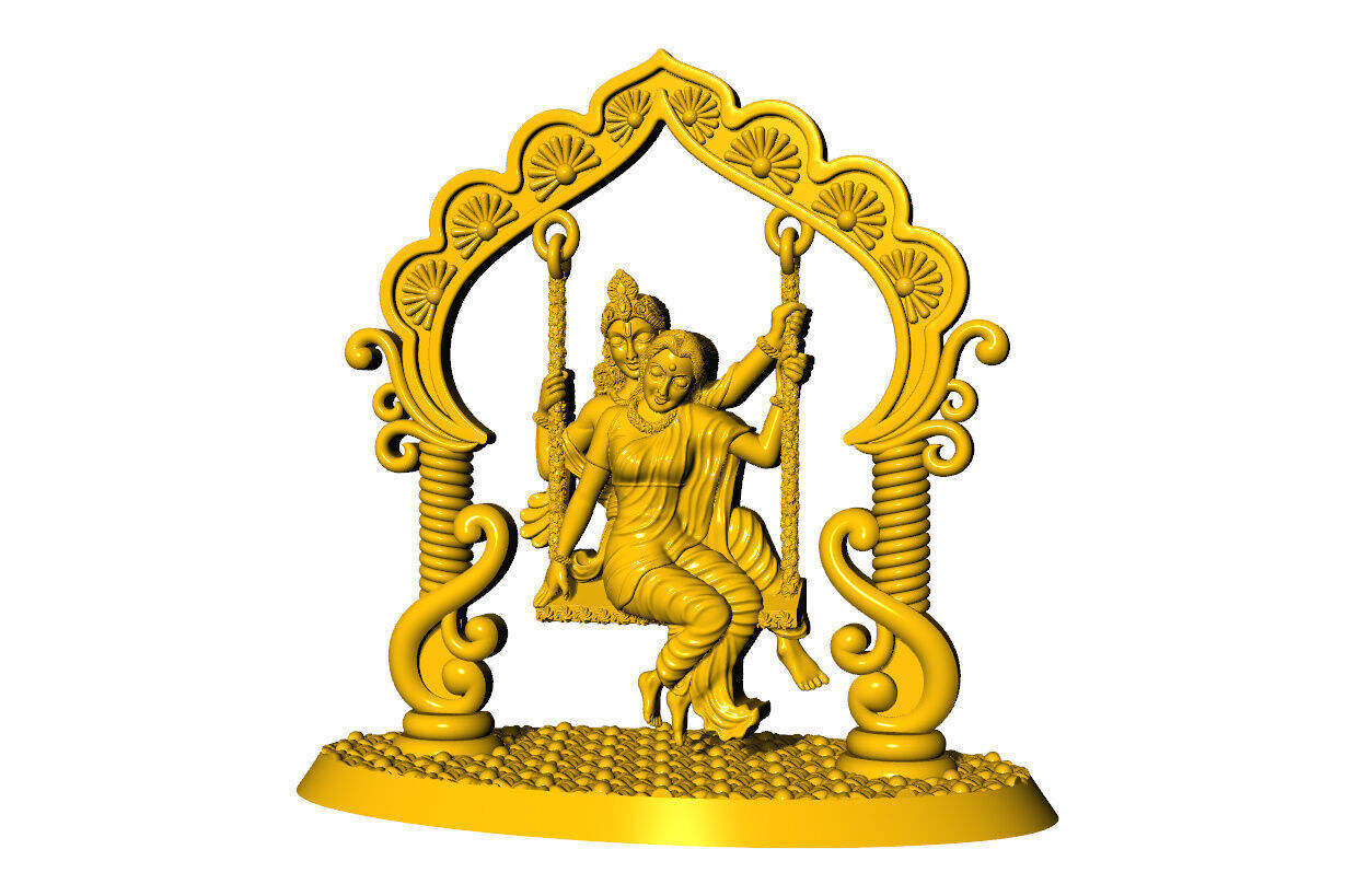 Radha krishna with fream 3D print model_1