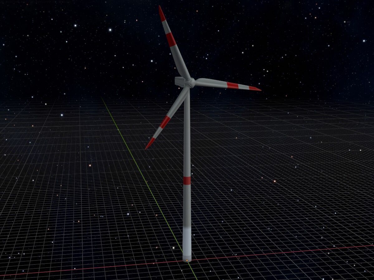 Wind turbine N1 H-150 RD 148 m Low-poly 3D model_17