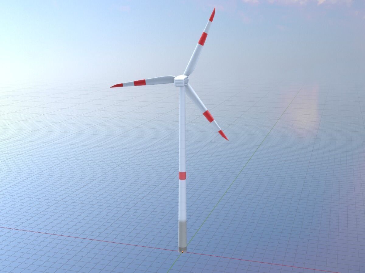 Wind turbine N1 H-150 RD 148 m Low-poly 3D model_19