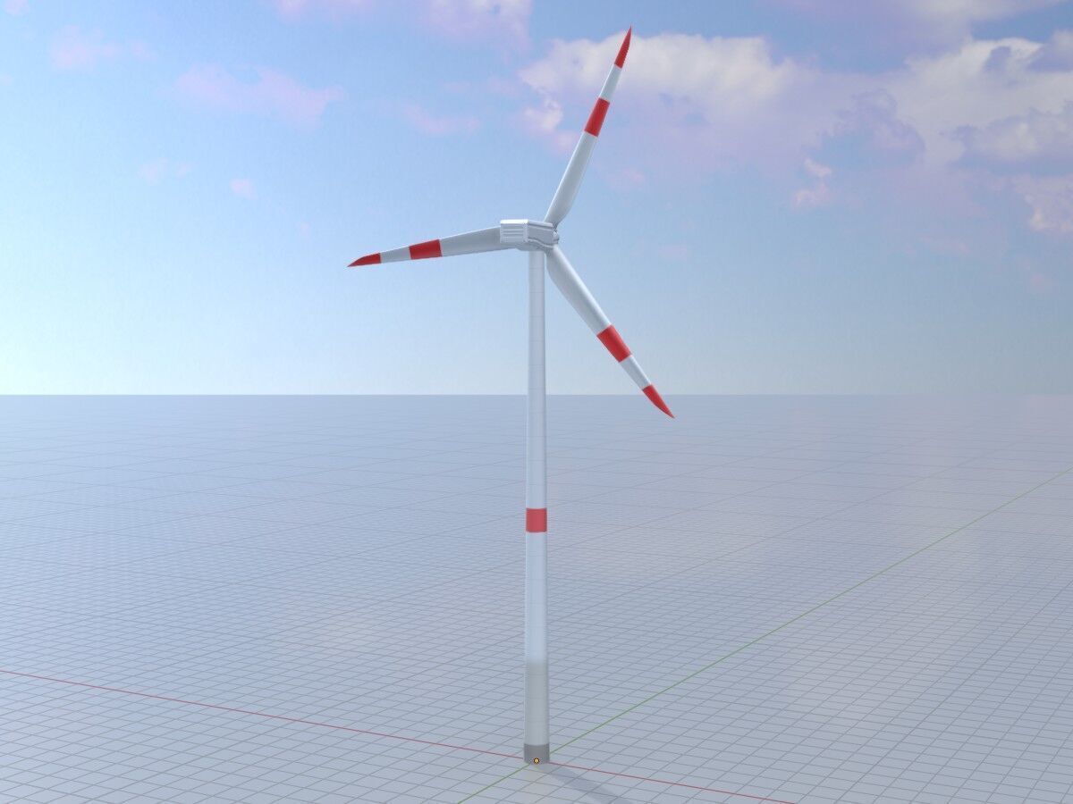 Wind turbine N1 H-150 RD 148 m Low-poly 3D model_15