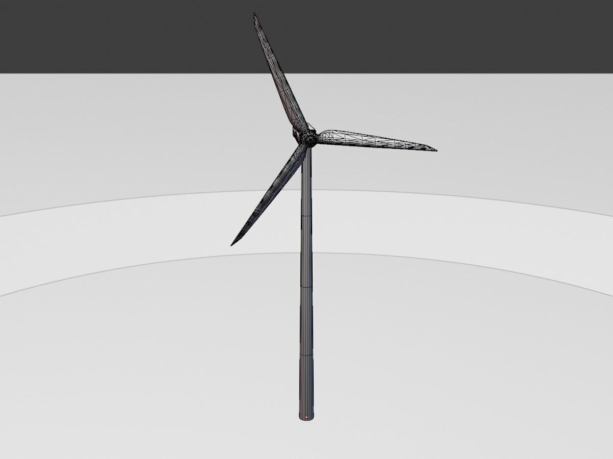 Wind turbine N1 H-150 RD 148 m Low-poly 3D model_12