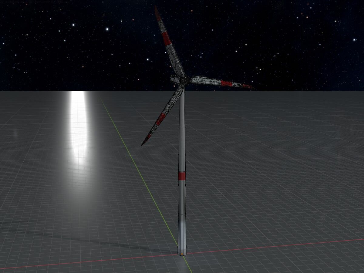 Wind turbine N1 H-150 RD 148 m Low-poly 3D model_8