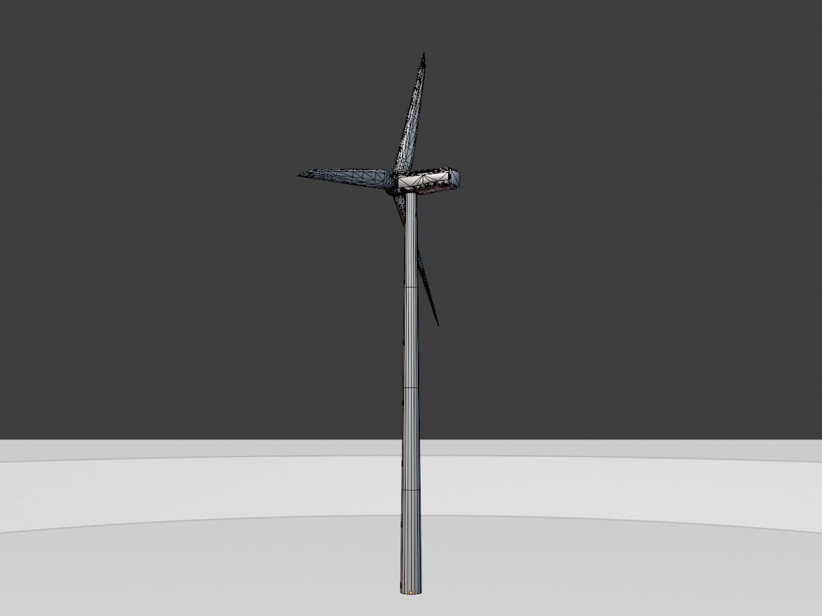 Wind turbine N1 H-150 RD 148 m Low-poly 3D model_10