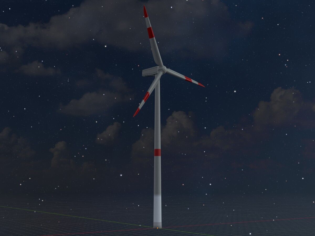 Wind turbine N1 H-150 RD 148 m Low-poly 3D model_20