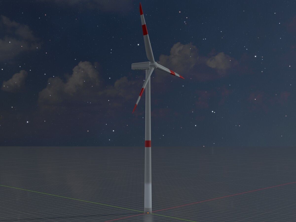 Wind turbine N1 H-150 RD 148 m Low-poly 3D model_4
