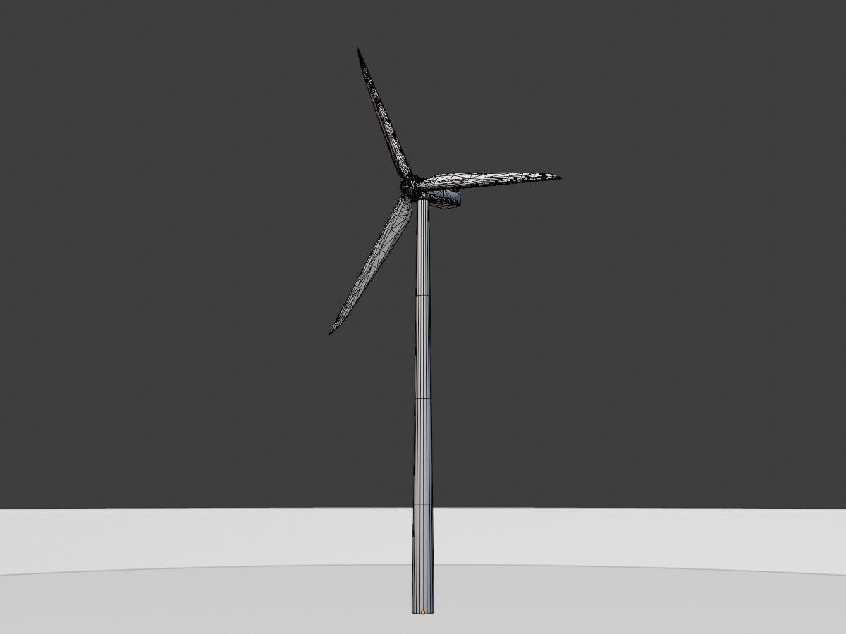 Wind turbine N1 H-150 RD 148 m Low-poly 3D model_9