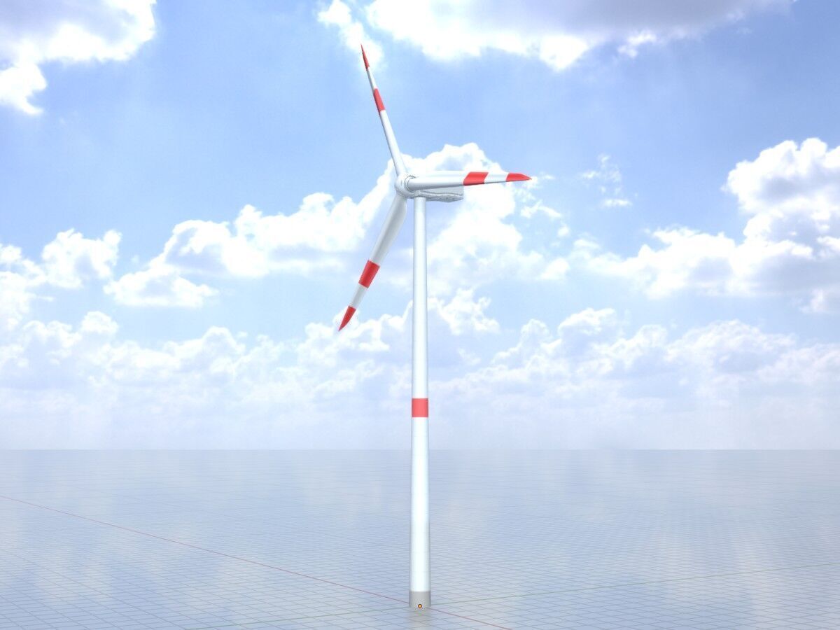 Wind turbine N1 H-150 RD 148 m Low-poly 3D model_13