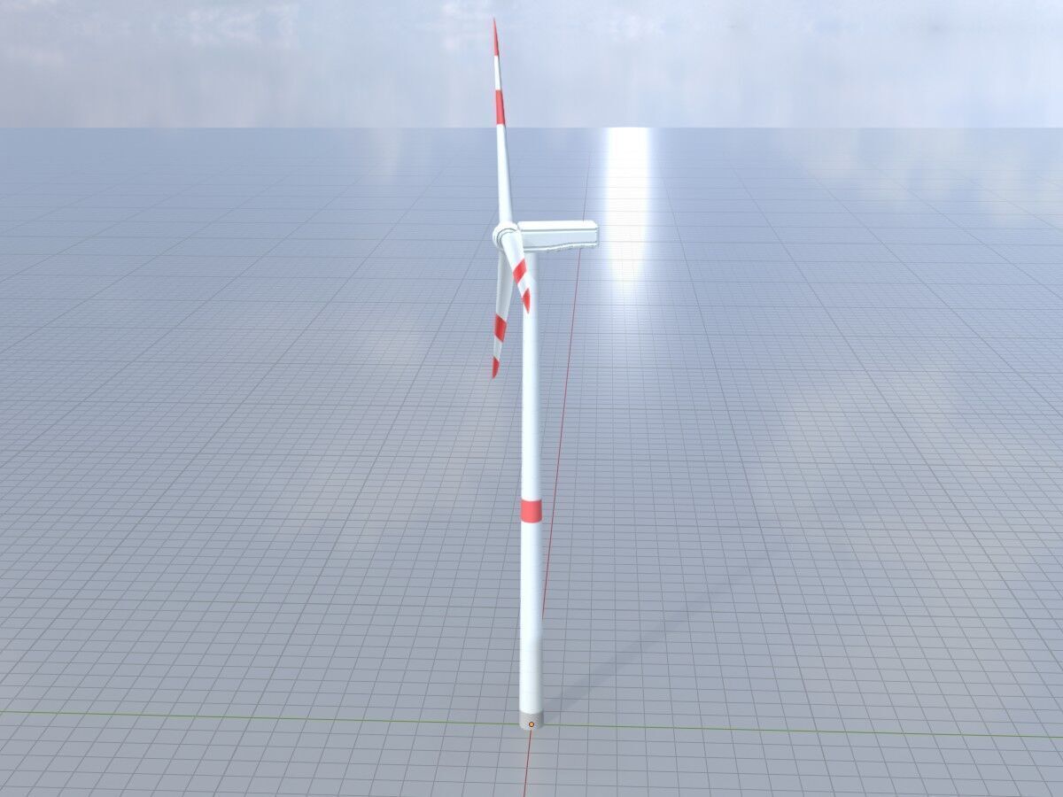 Wind turbine N1 H-150 RD 148 m Low-poly 3D model_14