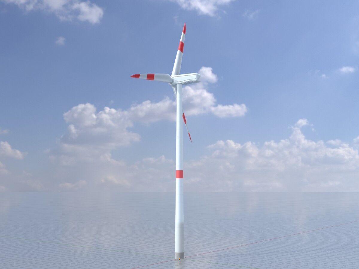 Wind turbine N1 H-150 RD 148 m Low-poly 3D model_2