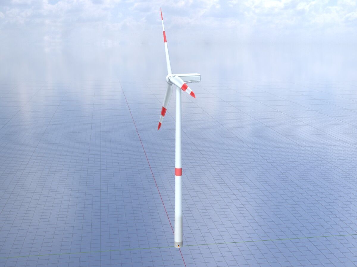 Wind turbine N1 H-150 RD 148 m Low-poly 3D model_18