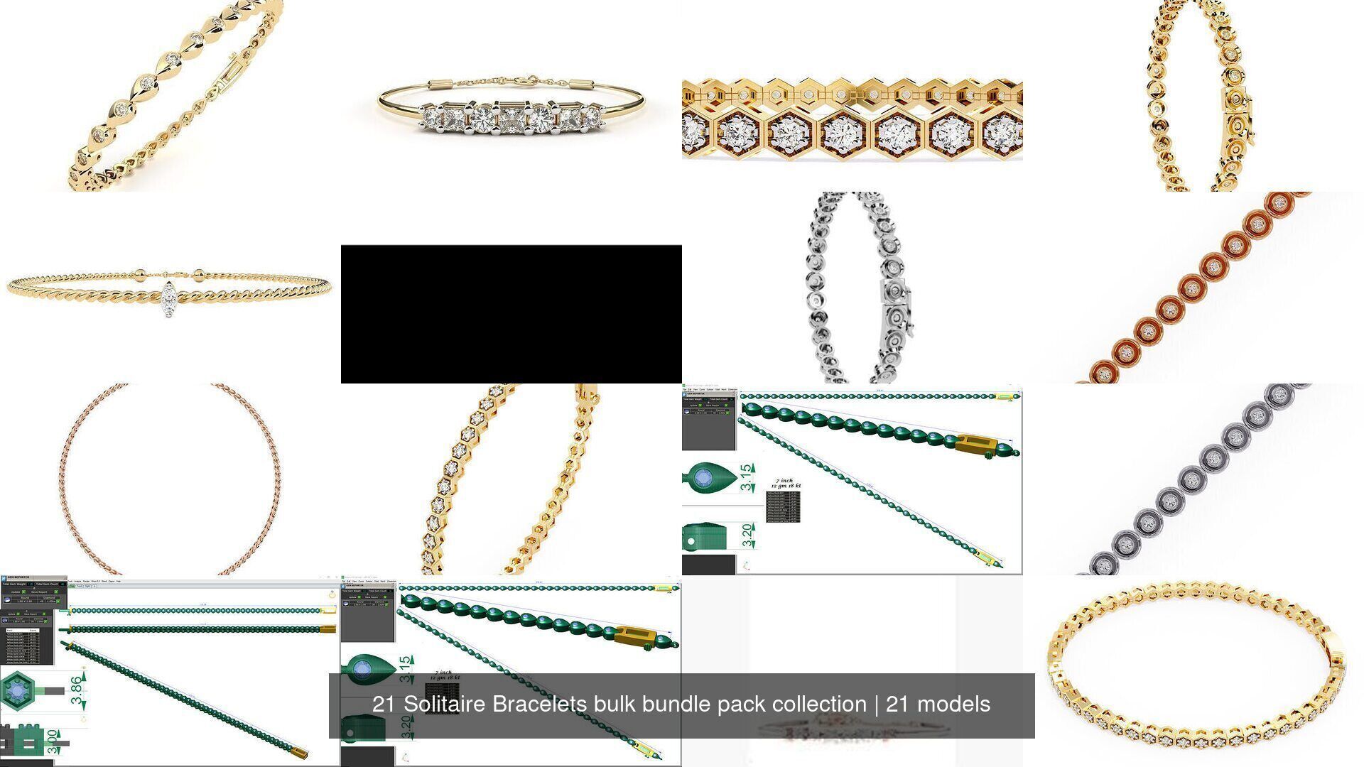 21 Solitaire Bracelets bulk bundle pack collection _2
