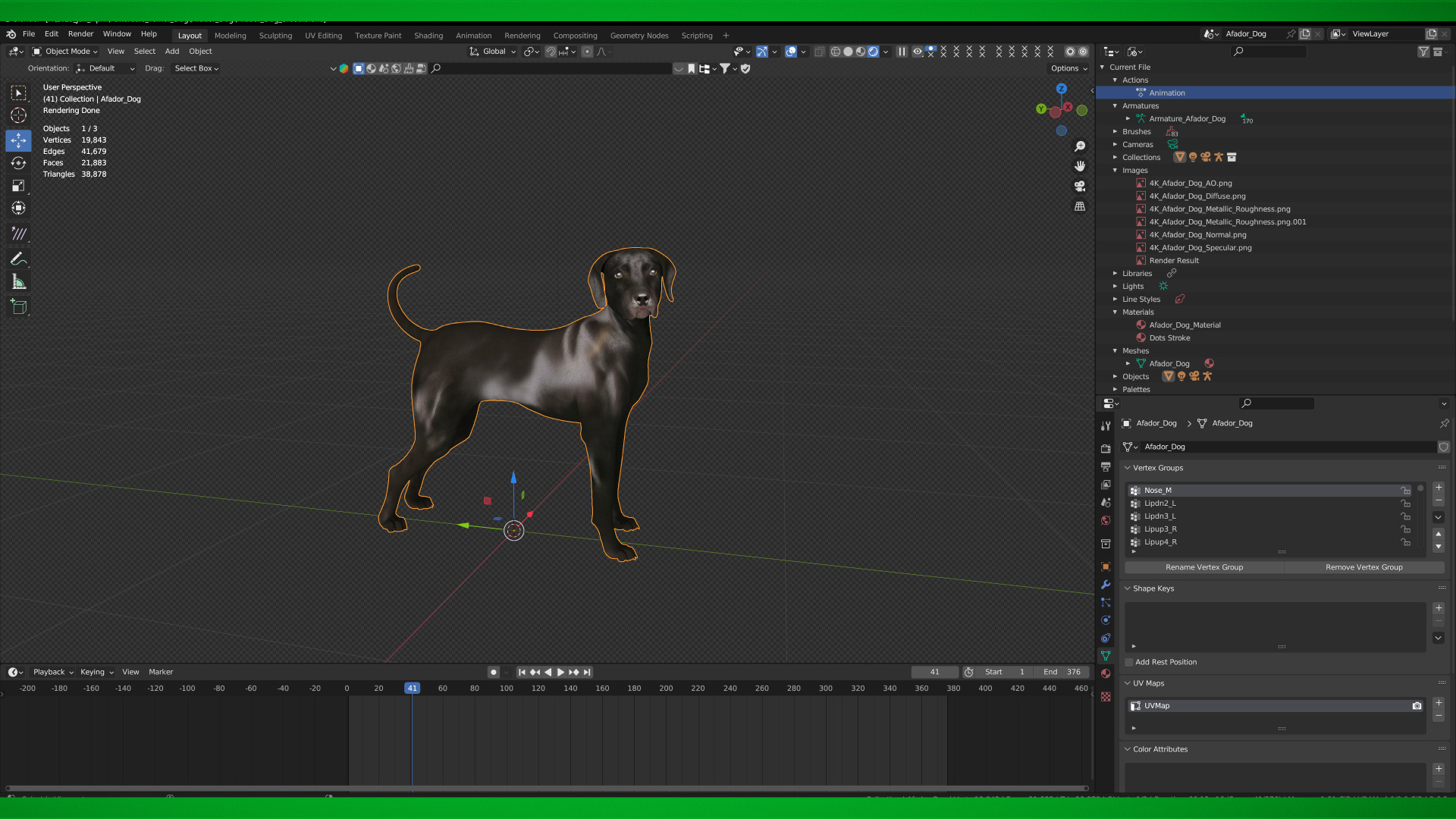 Afador Dog Low-poly 3D model_17