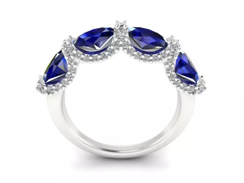 Anel Oval Safira 3D model_0