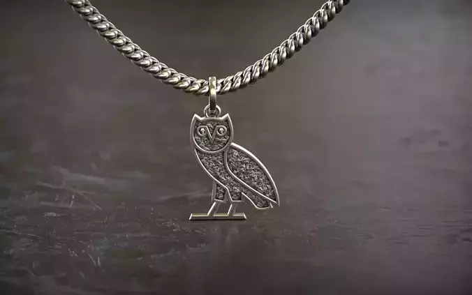 Stone Texture OWL OVO nugget Pendant 3D print model