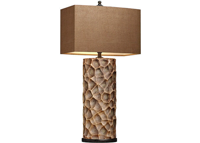 Bronze Metal Tall Oriental Nightstand Art Deco Table Lamp 3D model