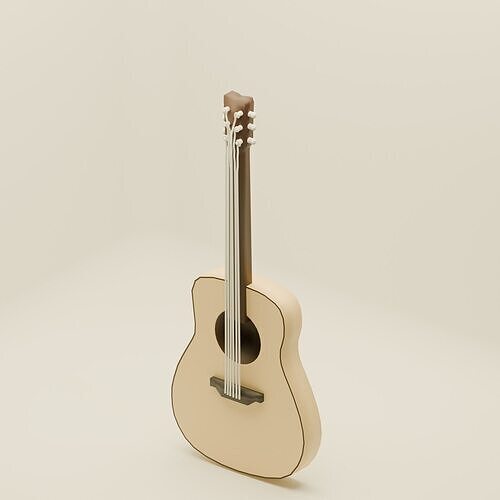Guitar cartoon style 3D model