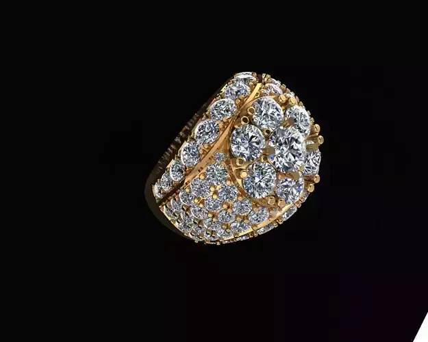 Stylish 3D Ring Model for Jewelry Making And printing Code R04