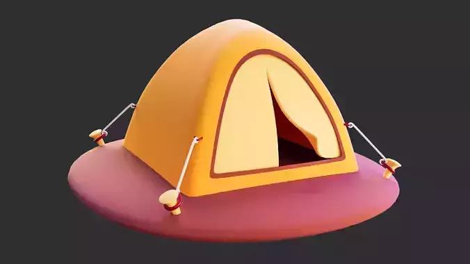 Low Poly Camping Tent 3D model