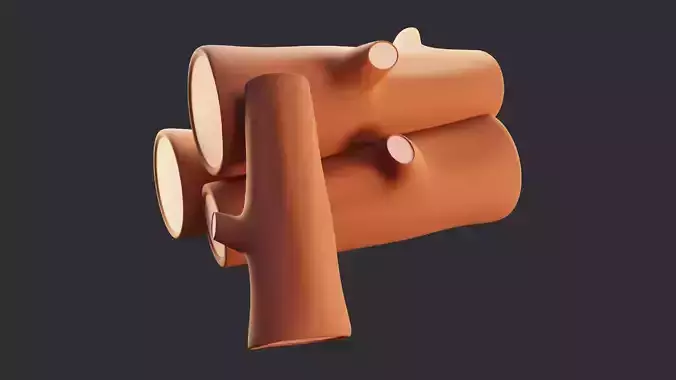 Low Poly Stack of Wood