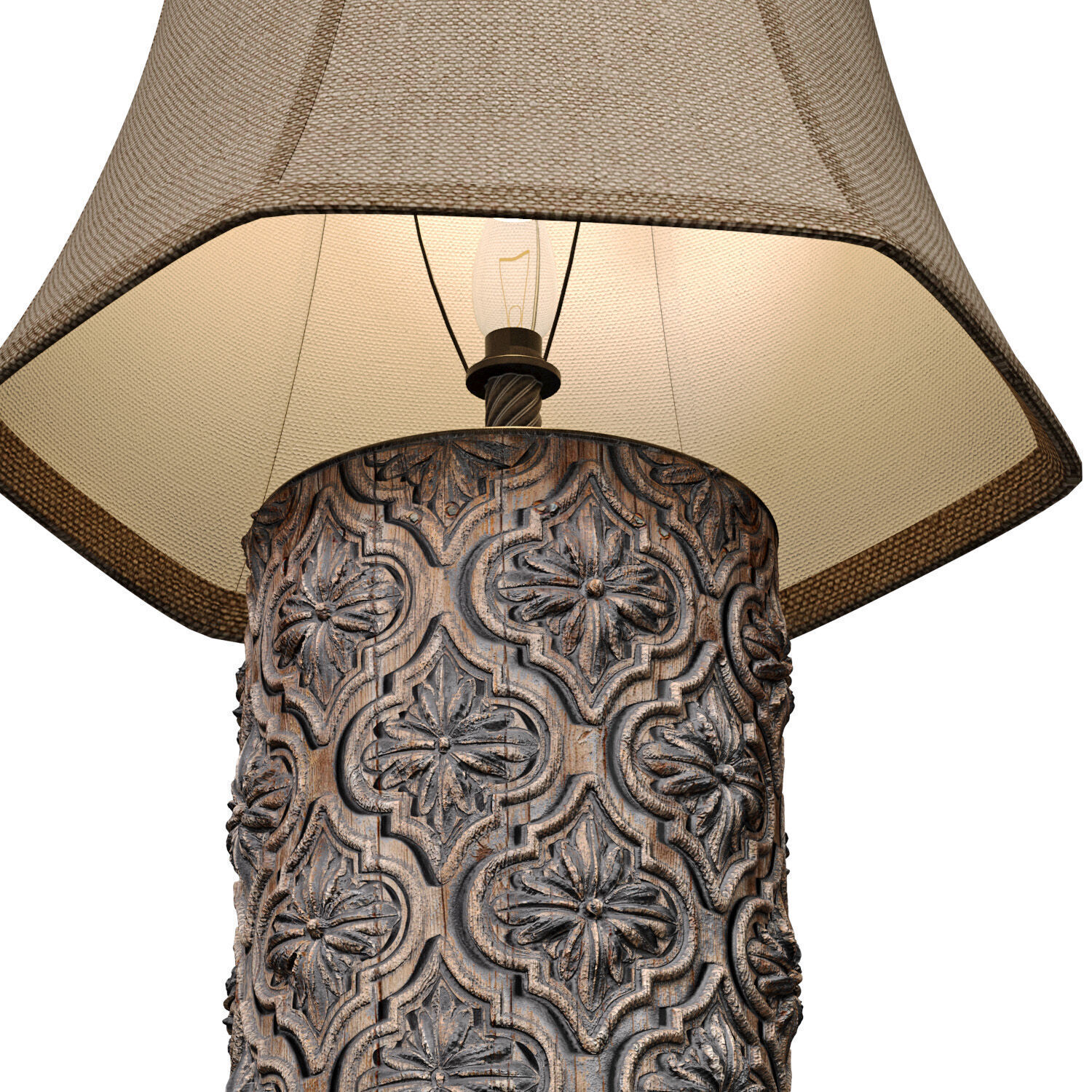 Aged Bronze Arabic Oriental Nightstand bedside Table Lamp 3D model_3