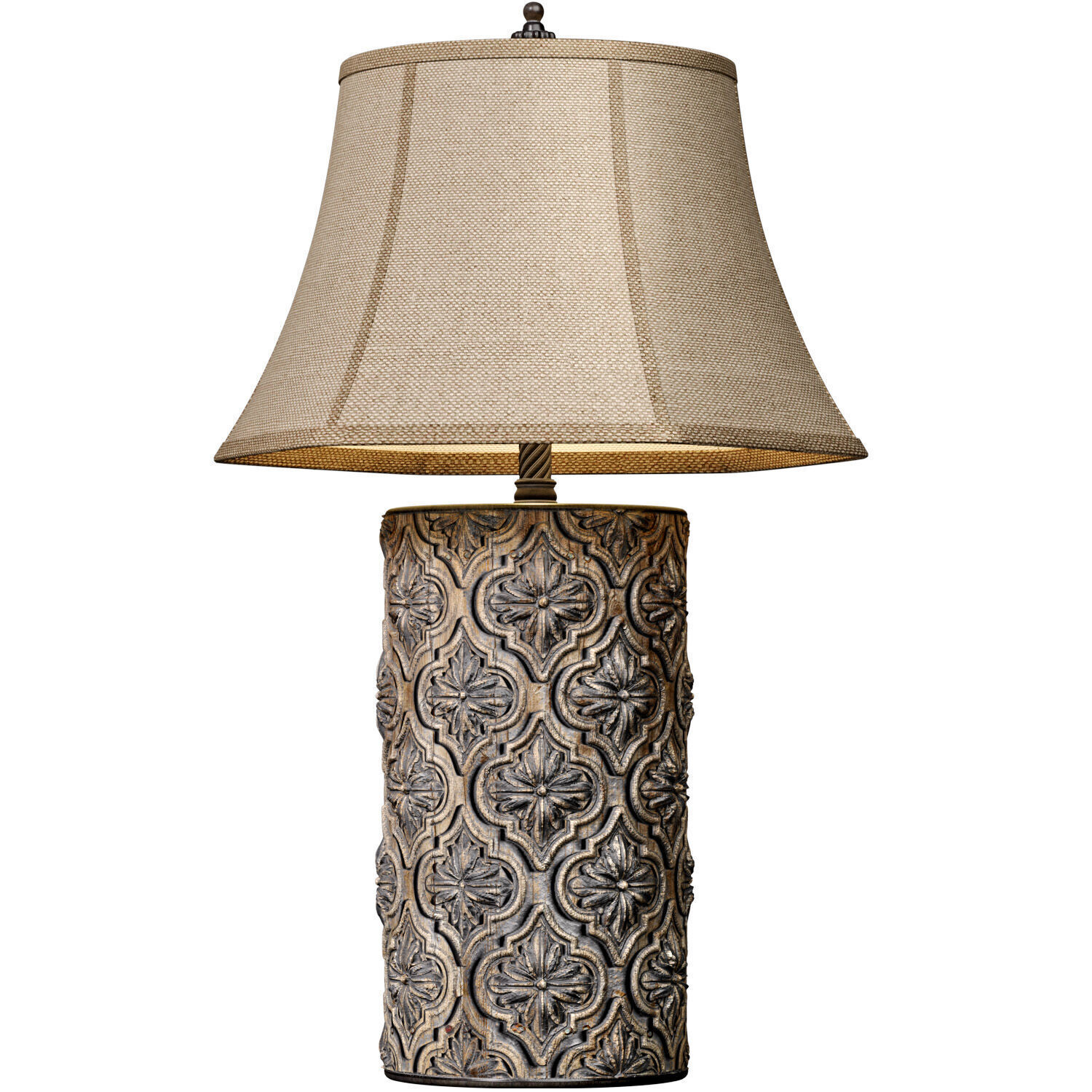 Aged Bronze Arabic Oriental Nightstand bedside Table Lamp 3D model_1