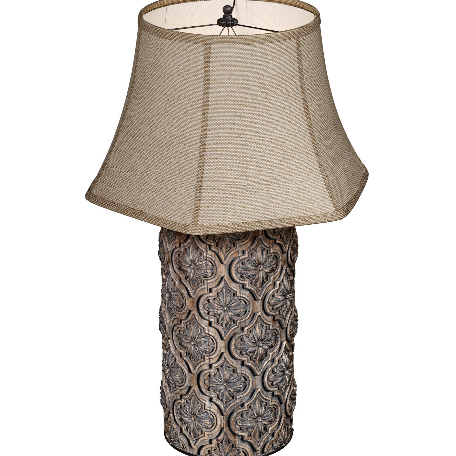 Aged Bronze Arabic Oriental Nightstand bedside Table Lamp 3D model_2