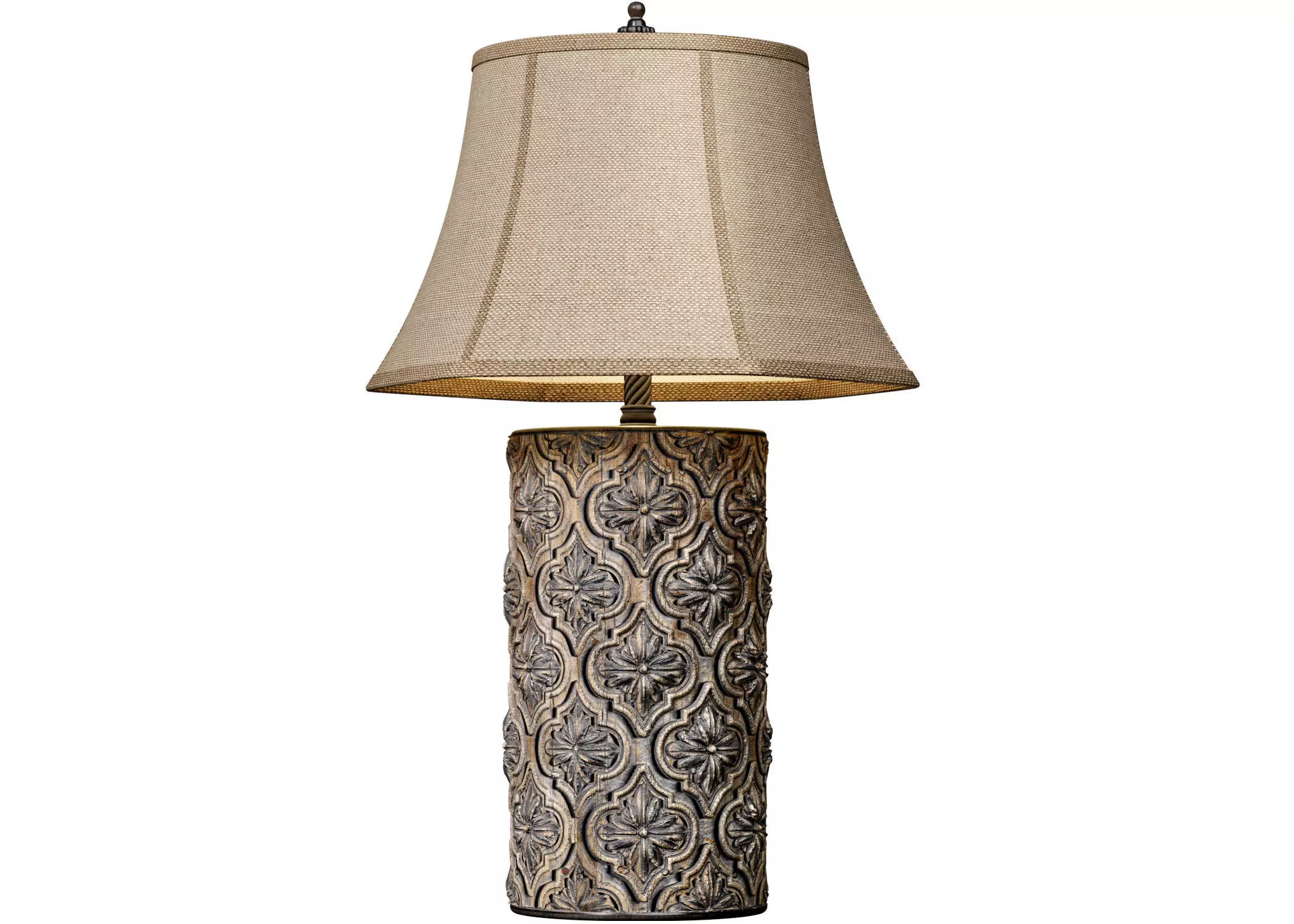 Aged Bronze Arabic Oriental Nightstand bedside Table Lamp 3D model_0