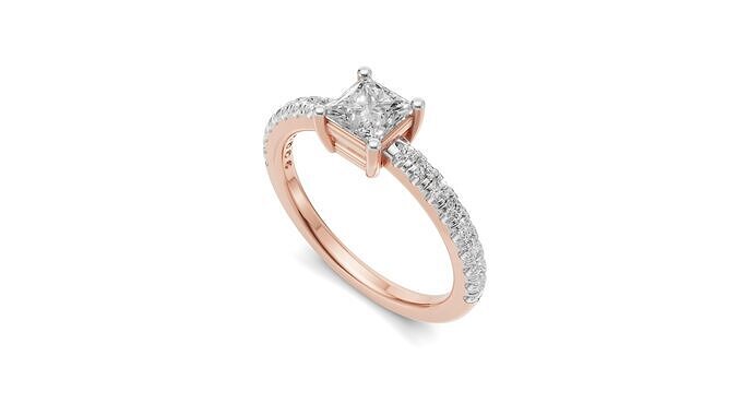 Engagement Ring with Cushion Diamond  3D print model