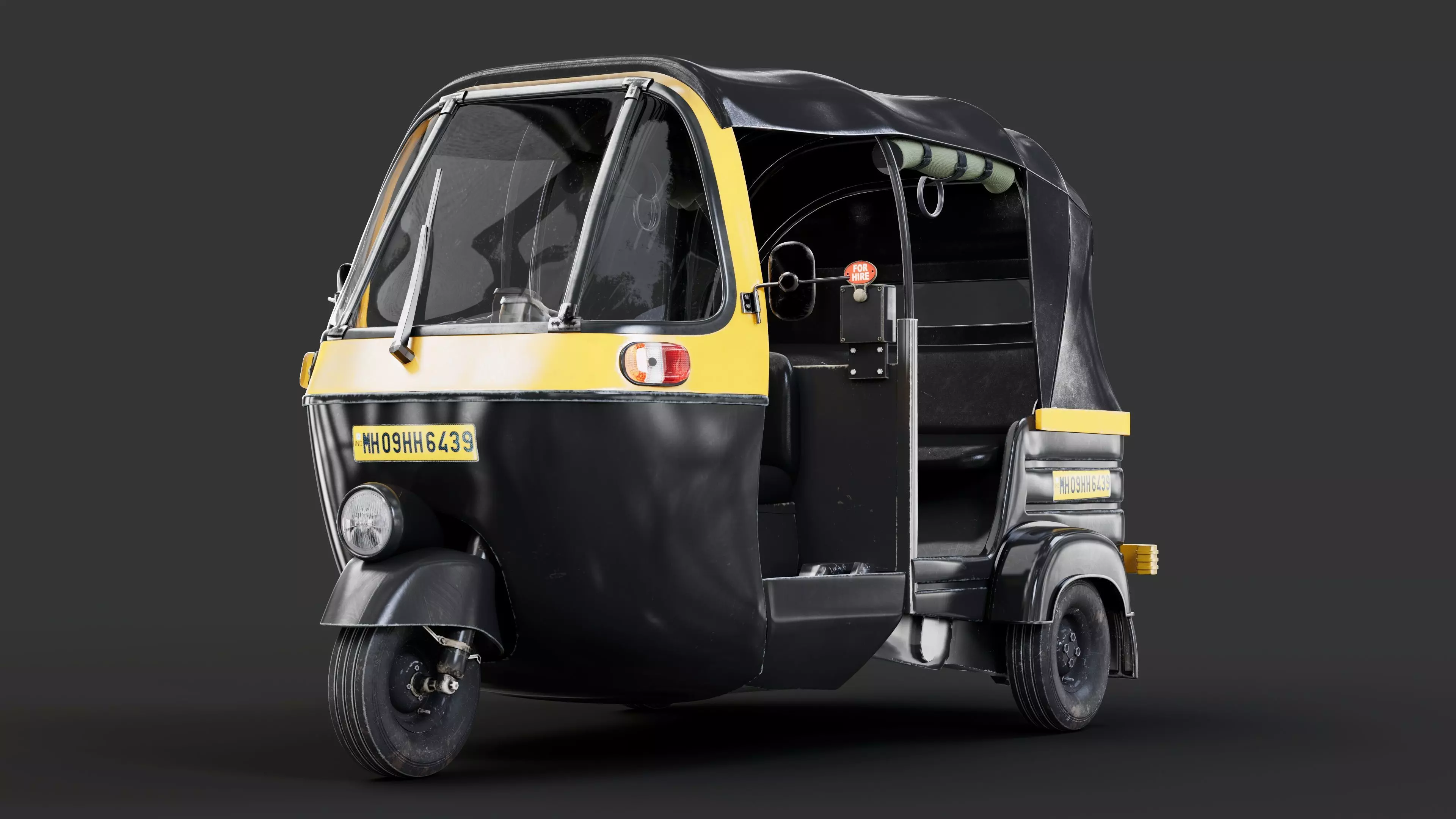 Auto rickshaw 3D model_0