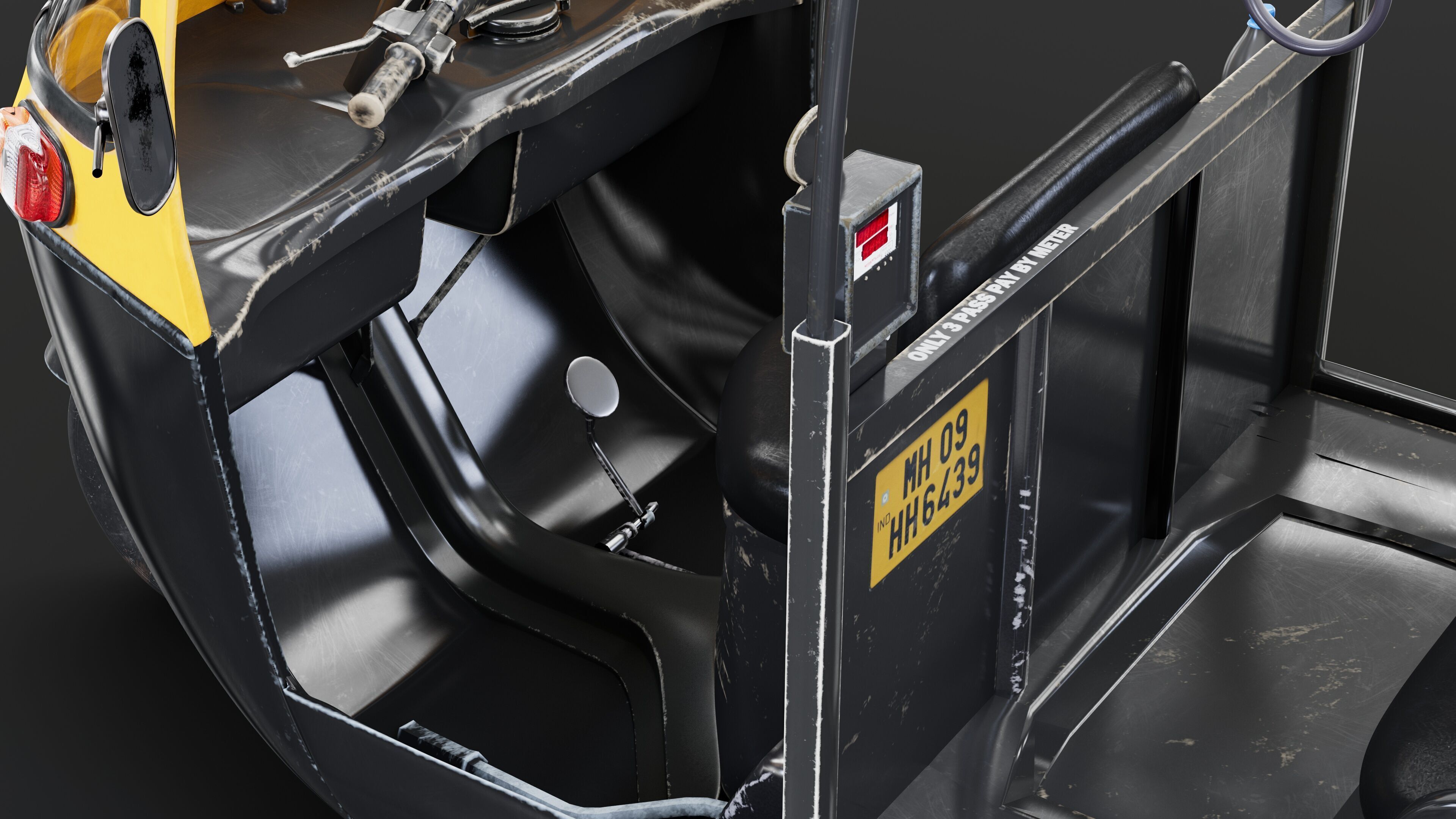 Auto rickshaw 3D model_16