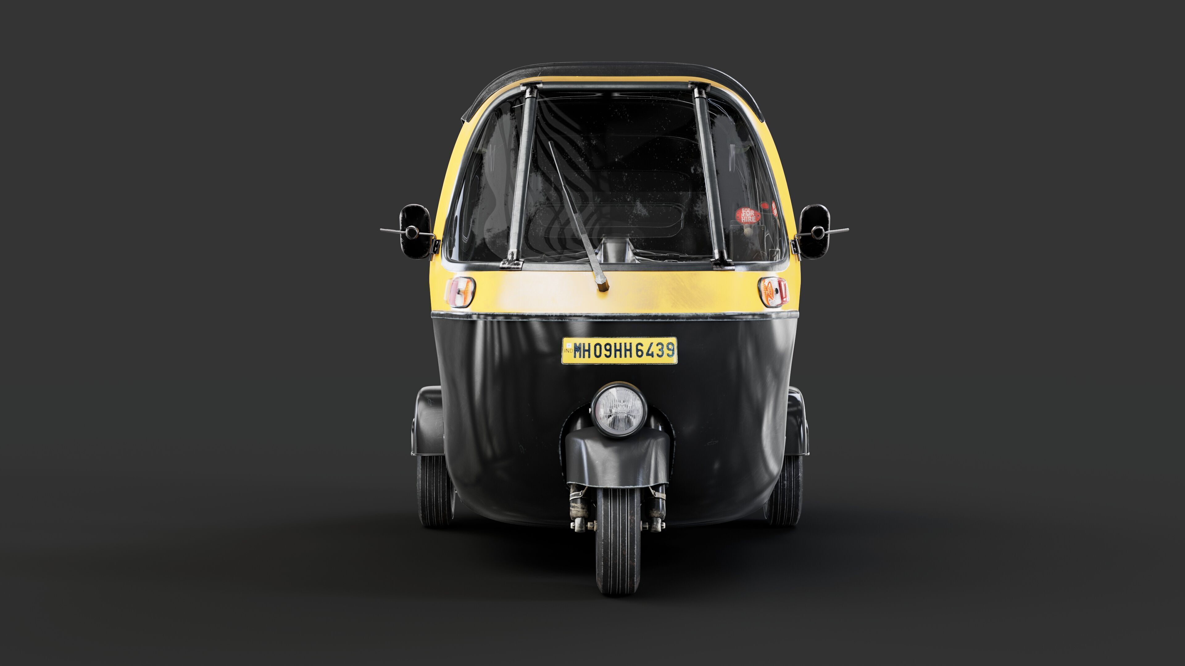 Auto rickshaw 3D model_7